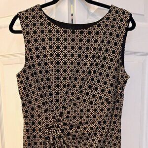 Enfocus Studio Black & Tan Sleeveless Scrunch Waist Dress